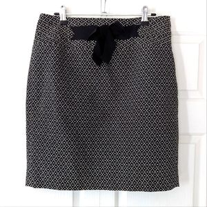 LOFT skirt, black and white with ribbon detail, 6